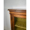 ANTICA VETRINA ESPOSITORE LEGNO NOCE EPOCA '800 CREDENZA 2 ANTE RIPIANI STOFFA