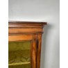 ANTICA VETRINA ESPOSITORE LEGNO NOCE EPOCA '800 CREDENZA 2 ANTE RIPIANI STOFFA