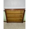 ANTICA VETRINA ESPOSITORE LEGNO NOCE EPOCA '800 CREDENZA 2 ANTE RIPIANI STOFFA