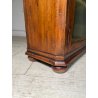 ANTICA VETRINA ESPOSITORE LEGNO NOCE EPOCA '800 CREDENZA 2 ANTE RIPIANI STOFFA