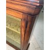 ANTICA VETRINA ESPOSITORE LEGNO NOCE EPOCA '800 CREDENZA 2 ANTE RIPIANI STOFFA