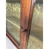 ANTICA VETRINA ESPOSITORE LEGNO NOCE EPOCA '800 CREDENZA 2 ANTE RIPIANI STOFFA