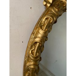 OVALE SPECCHIERA DORATA CORNICE EPOCA '900 OLD SPECCHIO LEGNO ORO MIRROR MURO