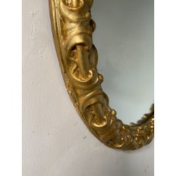 OVALE SPECCHIERA DORATA CORNICE EPOCA '900 OLD SPECCHIO LEGNO ORO MIRROR MURO