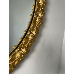 OVALE SPECCHIERA DORATA CORNICE EPOCA '900 OLD SPECCHIO LEGNO ORO MIRROR MURO