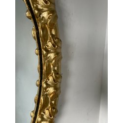 OVALE SPECCHIERA DORATA CORNICE EPOCA '900 OLD SPECCHIO LEGNO ORO MIRROR MURO
