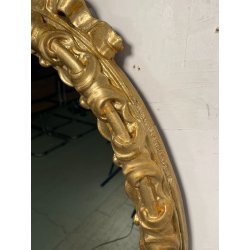 OVALE SPECCHIERA DORATA CORNICE EPOCA '900 OLD SPECCHIO LEGNO ORO MIRROR MURO