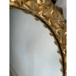 OVALE SPECCHIERA DORATA CORNICE EPOCA '900 OLD SPECCHIO LEGNO ORO MIRROR MURO