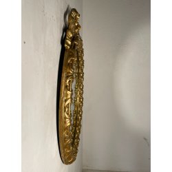 OVALE SPECCHIERA DORATA CORNICE EPOCA '900 OLD SPECCHIO LEGNO ORO MIRROR MURO