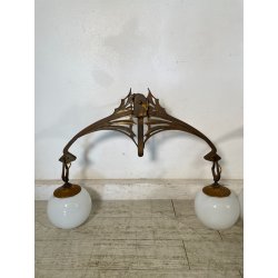 GRANDE COPPIA APPLIQUE ART NOUVEAU LIBERTY PARETE LAMPADARIO LAMPADE DECO 1920