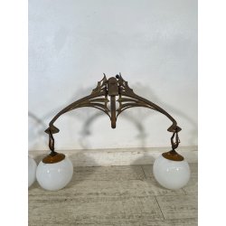 GRANDE COPPIA APPLIQUE ART NOUVEAU LIBERTY PARETE LAMPADARIO LAMPADE DECO 1920