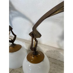 GRANDE COPPIA APPLIQUE ART NOUVEAU LIBERTY PARETE LAMPADARIO LAMPADE DECO 1920