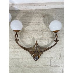 GRANDE COPPIA APPLIQUE ART NOUVEAU LIBERTY PARETE LAMPADARIO LAMPADE DECO 1920