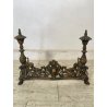 ANTICO ALARE PARA CAMINO OTTONE FUOCO EPOCA '900 FIREPLACE IRON PUTTI SCULTURA