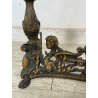 ANTICO ALARE PARA CAMINO OTTONE FUOCO EPOCA '900 FIREPLACE IRON PUTTI SCULTURA