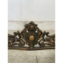 ANTICO ALARE PARA CAMINO OTTONE FUOCO EPOCA '900 FIREPLACE IRON PUTTI SCULTURA