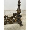 ANTICO ALARE PARA CAMINO OTTONE FUOCO EPOCA '900 FIREPLACE IRON PUTTI SCULTURA