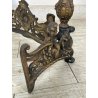 ANTICO ALARE PARA CAMINO OTTONE FUOCO EPOCA '900 FIREPLACE IRON PUTTI SCULTURA