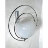 LAMPADA APPLIQUE ATT MAZZEGA VINTAGE ANNI 60 METALLO CROMATO BOCCIA SFERA VETRO
