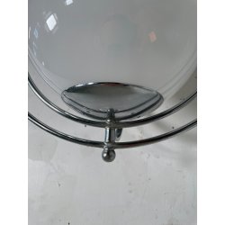 LAMPADA APPLIQUE ATT MAZZEGA VINTAGE ANNI 60 METALLO CROMATO BOCCIA SFERA VETRO