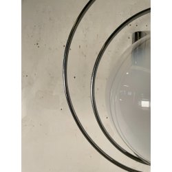 LAMPADA APPLIQUE ATT MAZZEGA VINTAGE ANNI 60 METALLO CROMATO BOCCIA SFERA VETRO