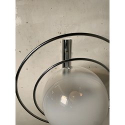 LAMPADA APPLIQUE ATT MAZZEGA VINTAGE ANNI 60 METALLO CROMATO BOCCIA SFERA VETRO