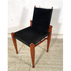 SEDIA LUCA MEDA PER MOLTENI VIA VAI NOCE TELA ANNI '90 PLTRONA SAFARI CAMPEGGIO