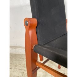 SEDIA LUCA MEDA PER MOLTENI VIA VAI NOCE TELA ANNI '90 PLTRONA SAFARI CAMPEGGIO