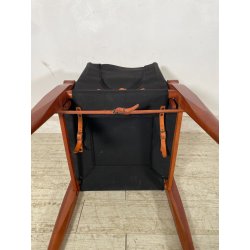 SEDIA LUCA MEDA PER MOLTENI VIA VAI NOCE TELA ANNI '90 PLTRONA SAFARI CAMPEGGIO