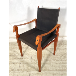 SEDIA LUCA MEDA PER MOLTENI "VIA VAI" NOCE TELA ANNI 90 PLTRONA SAFARI CAMPEGGIO