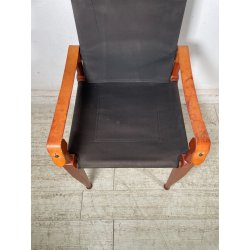 SEDIA LUCA MEDA PER MOLTENI "VIA VAI" NOCE TELA ANNI 90 PLTRONA SAFARI CAMPEGGIO