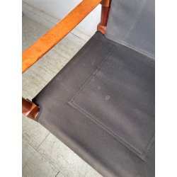 SEDIA LUCA MEDA PER MOLTENI "VIA VAI" NOCE TELA ANNI 90 PLTRONA SAFARI CAMPEGGIO