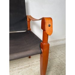 SEDIA LUCA MEDA PER MOLTENI "VIA VAI" NOCE TELA ANNI 90 PLTRONA SAFARI CAMPEGGIO