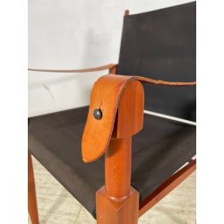 SEDIA LUCA MEDA PER MOLTENI "VIA VAI" NOCE TELA ANNI 90 PLTRONA SAFARI CAMPEGGIO