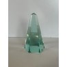 SCULTURA VETRO OBELISCO FIRMATO ARCHIMEDE SEGUSO PIRAMIDE GLASS VERDE MURANO