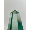 SCULTURA VETRO OBELISCO FIRMATO ARCHIMEDE SEGUSO PIRAMIDE GLASS VERDE MURANO