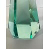 SCULTURA VETRO OBELISCO FIRMATO ARCHIMEDE SEGUSO PIRAMIDE GLASS VERDE MURANO