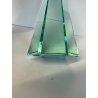 SCULTURA VETRO OBELISCO FIRMATO ARCHIMEDE SEGUSO PIRAMIDE GLASS VERDE MURANO