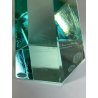 SCULTURA VETRO OBELISCO FIRMATO ARCHIMEDE SEGUSO PIRAMIDE GLASS VERDE MURANO
