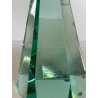 SCULTURA VETRO OBELISCO FIRMATO ARCHIMEDE SEGUSO PIRAMIDE GLASS VERDE MURANO