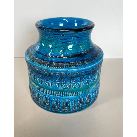 VASO CERAMICA BITOSSI ALDO LONDI RIMINI BLU VINTAGE DEISGN ITALIA VASE ANNI '70s