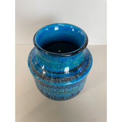 VASO CERAMICA BITOSSI ALDO LONDI RIMINI BLU VINTAGE DEISGN ITALIA VASE ANNI '70s
