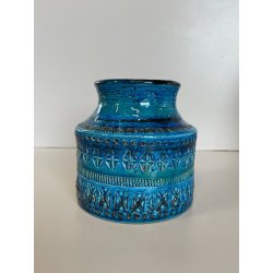 VASO CERAMICA BITOSSI ALDO LONDI RIMINI BLU VINTAGE DEISGN ITALIA VASE ANNI '70s
