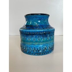 VASO CERAMICA BITOSSI ALDO LONDI RIMINI BLU VINTAGE DEISGN ITALIA VASE ANNI '70s