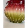 GRANDE VASO CERAMICA SARREGUEMINES CACHEPOT DESIGN VINTAGE PORTA FIORI VERDE RED