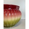 GRANDE VASO CERAMICA SARREGUEMINES CACHEPOT DESIGN VINTAGE PORTA FIORI VERDE RED