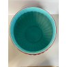 GRANDE VASO CERAMICA SARREGUEMINES CACHEPOT DESIGN VINTAGE PORTA FIORI VERDE RED
