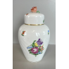 VASO PORCELLANA HEREND DIPINTO FLOREALE FIORI UNGHERIA BARATTOLO ZENZERO 1960