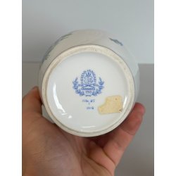 VASO PORCELLANA HEREND DIPINTO FLOREALE FIORI UNGHERIA BARATTOLO ZENZERO 1960