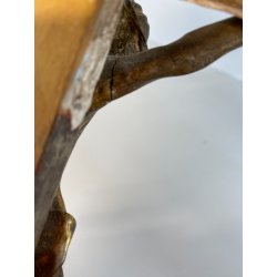 CROCIFISSO DA PARETE LEGNO FOGLIA ORO ARGENTO INRI ARTE SACRA BAROCCO XVIII/XIX